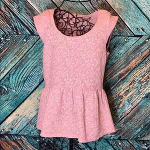 Decree Baby Pink Peplum Blouse